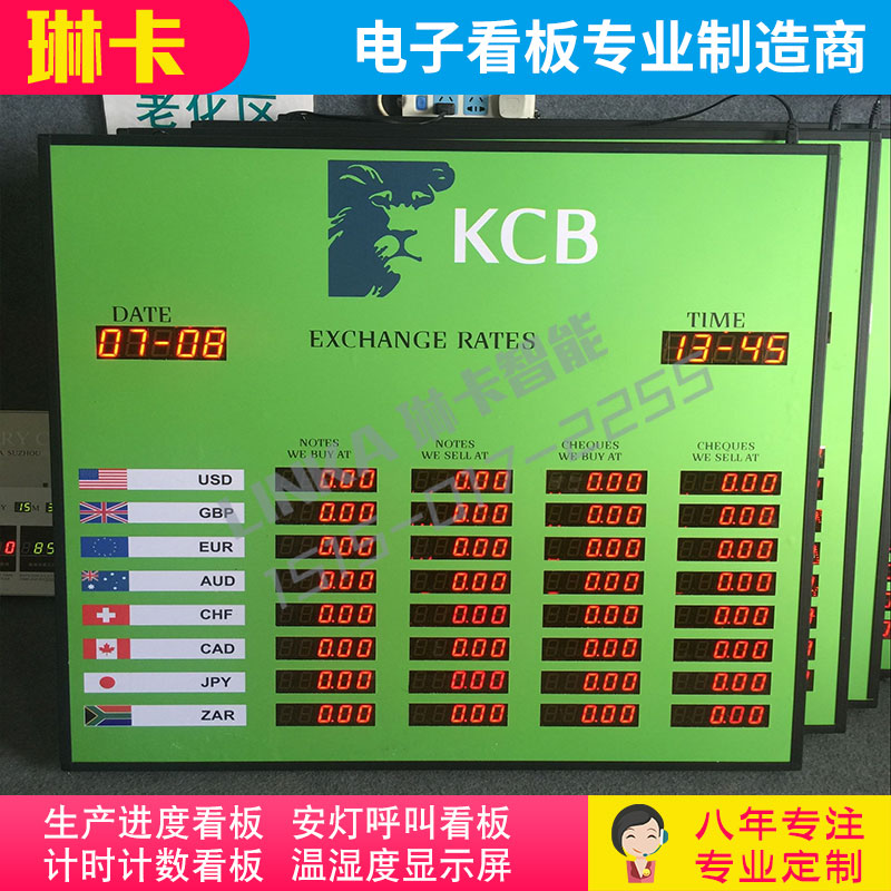 金融匯率實(shí)時顯示看板